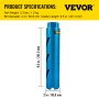 VEVOR Kernboor 2"/50,8 mm Diameter 5/8"-11 Draad 9,5"/241,3 mm Diepte Diamantdroogboorgereedschap met geleideboor en 4,5" bladgatenzaagbits