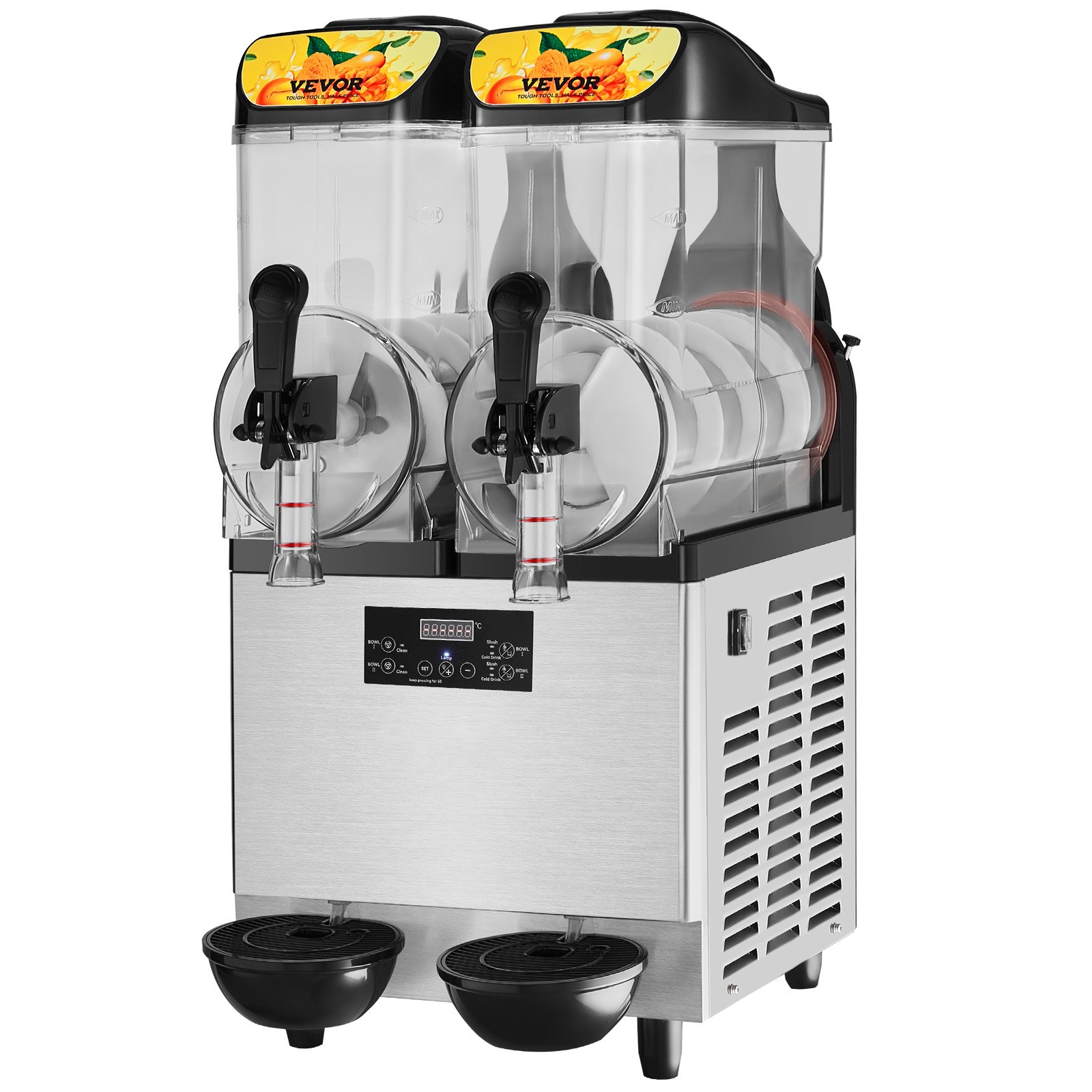 VEVOR Commerciële Slushy Machine, 24L Enkele Kom, 50 Kopjes Margarita Machine, 500W Roestvrijstalen Margarita Smoothie Bevroren Drankmaker Slushie Machine voor Feesten, Cafés, Restaurants, Bars etc.