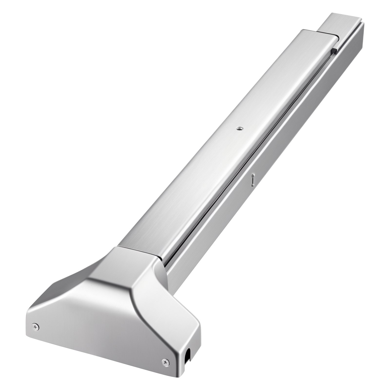 VEVOR paniekstangen voor nooduitgangen 711 mm, roestvrijstalen deurklink voor nooduitgangen, deurbeslag met verticale stang en sticker, voor houten/metalen deuren van 71-104 cm breed, zilver