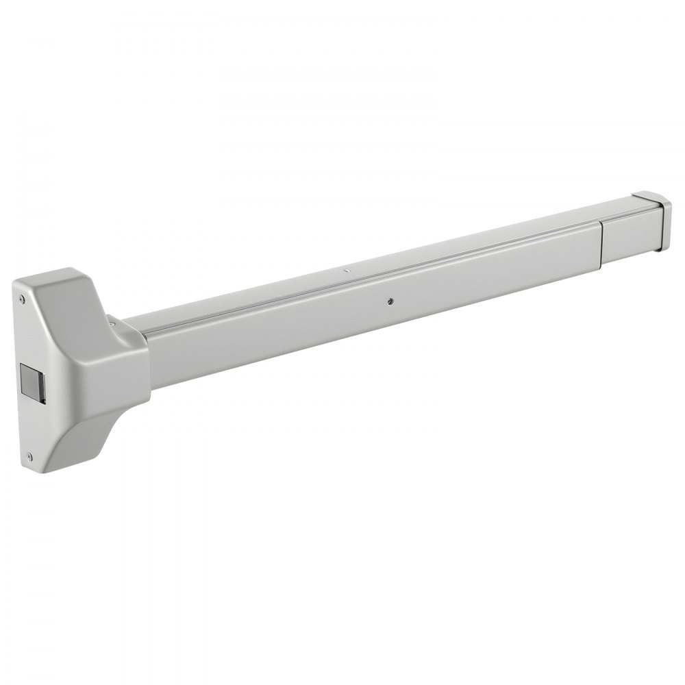 VEVOR paniekstang voor nooduitgangen 711 mm, deurklinkstang voor nooduitgangen, beslag voor nooduitgangen met waarschuwingssticker, nooduitgangstang voor houten/metalen deuren van 71–104 cm breed, zilver