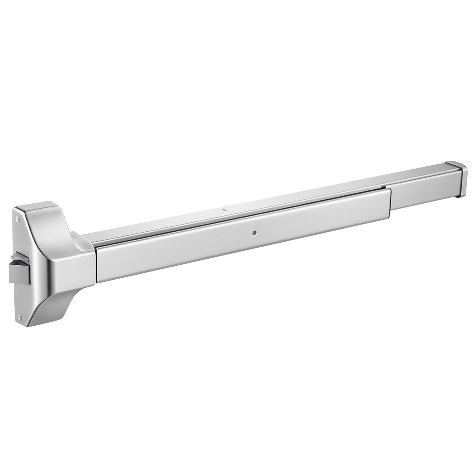 VEVOR paniekstang voor nooduitgangen, 788 mm, nooduitgangstang, beslag voor nooduitgangdeuren met dubbele vergrendelingsbout en sticker, voor houten of metalen deuren van 79–117 cm breed, zilver