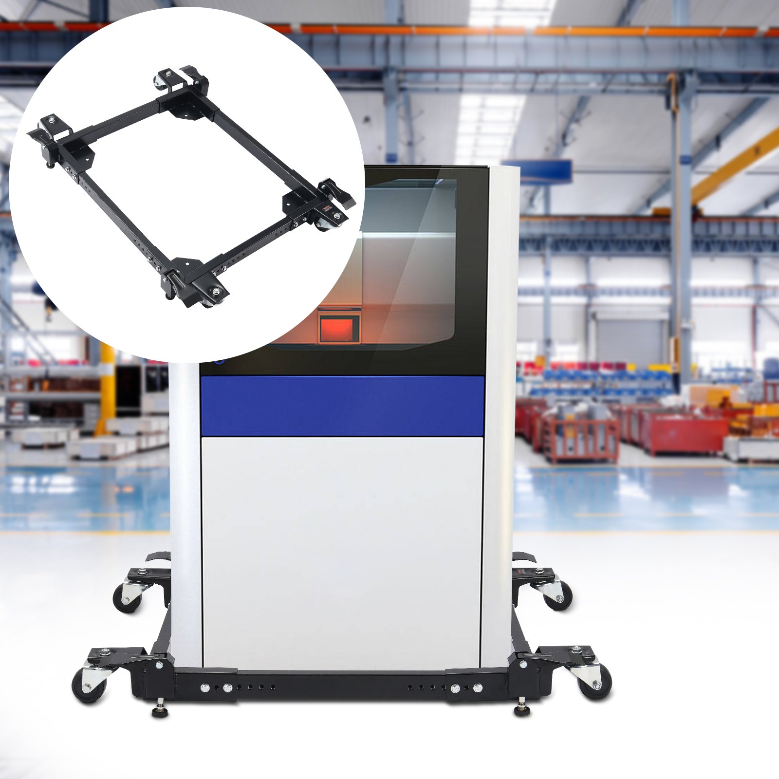 VEVOR Mobiele Basis, 1500 lbs capaciteit, verstelbaar van 20" x 24,5" tot 28" x 33,5", Robuuste universele mobiele basis met 4 zwenkwielen, voor houtbewerkingsapparatuur, lintzaag, elektrisch gereedschap, machine