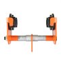 orange and black VEVOR manual trolley with adjustable steel shaft and dual wheels.
