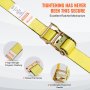 VEVOR Ratchet Tie Down Straps (8PK), 4400 lb Break Strength, E-Track Endless Ratchet with 8 Premium 2" x 15' Rachet Tie Downs Heavy Duty, for Moving Securing Cargo, Appliances, Lawn Equipment