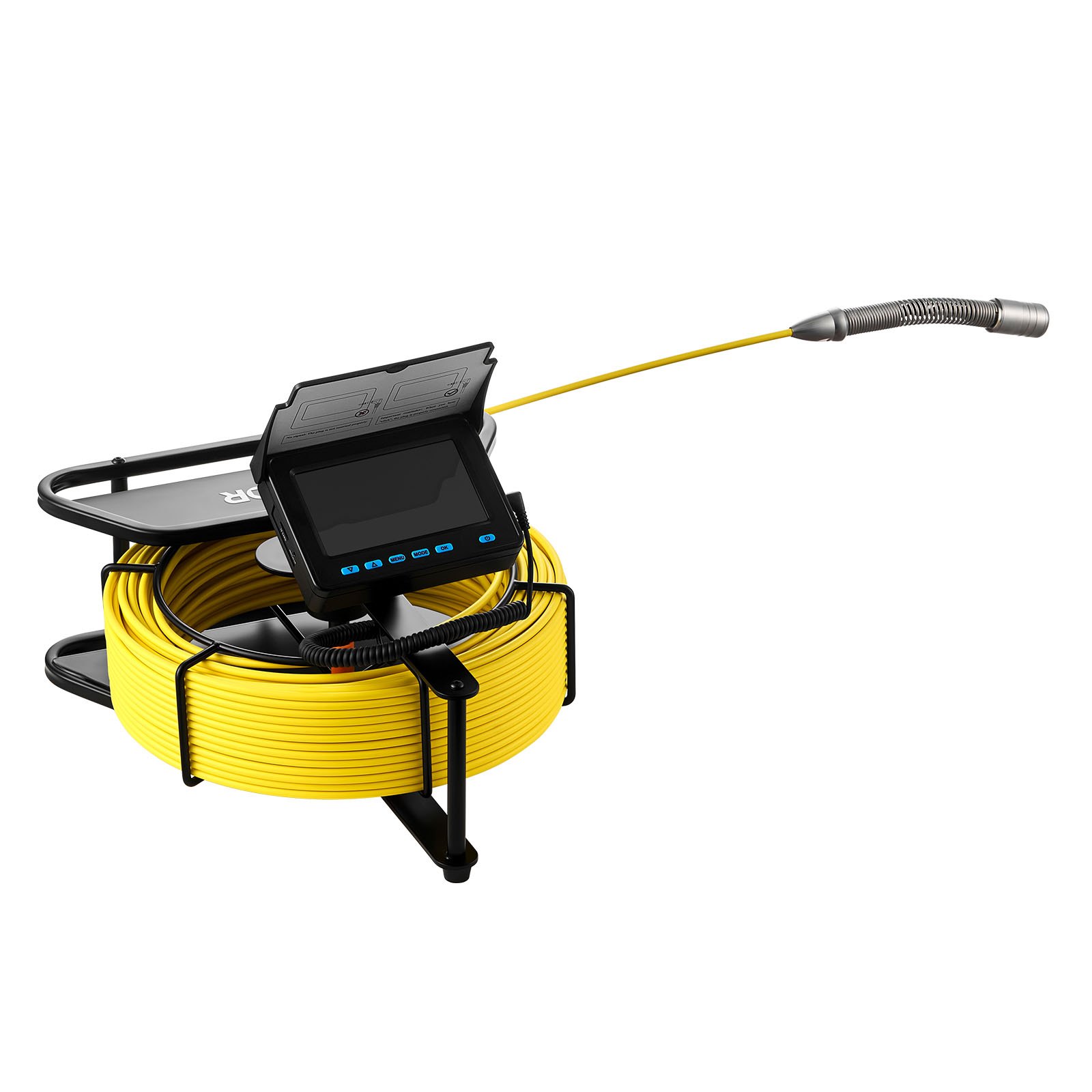 VEVOR rioolcamera, 50 m, zelfnivellerende buiscamera met 4,3-inch HD-scherm, IP68 waterdicht, met verlichting (12 LED's en 16 GB geheugenkaart) voor rioolleidingen en -buizen.