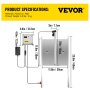 VEVOR Automatic Chicken Coop Door, Timer and Light Sensor Chicken Door Opener, 12V 66W Chicken Coop Door, Electric Poultry Door Opener Kit with Infrared Sensor, Auto Chicken Door with 2 Remotes