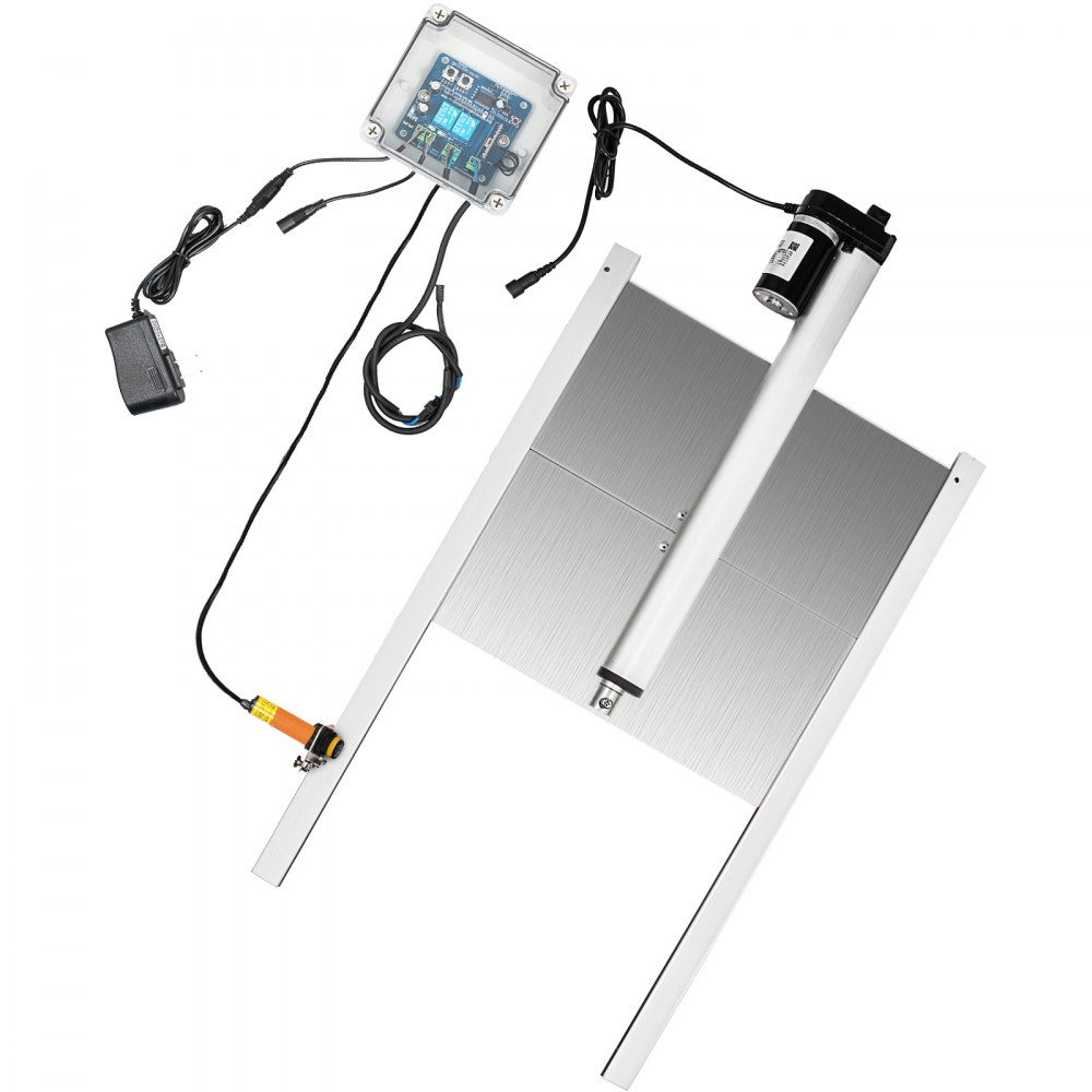 VEVOR Kippenhok Deuropener, 220V 66W Automatische Deuropener Kippenhok, 12V DC Kippenhok Deuropener Kit met Infrarood Inductieschakelaar, Geschikt voor Alle Standaard Kippenrassen, Kippen en Eenden