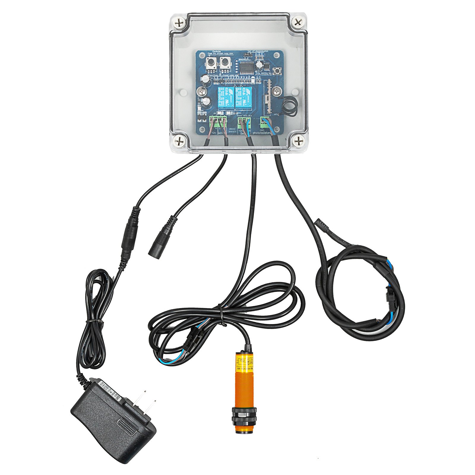 VEVOR Kippenhok Deuropener, 220V 66W Automatische Deuropener Kippenhok, 12V DC Kippenhok Deuropener Kit met Infrarood Inductieschakelaar, Geschikt voor Alle Standaard Kippenrassen, Kippen en Eenden