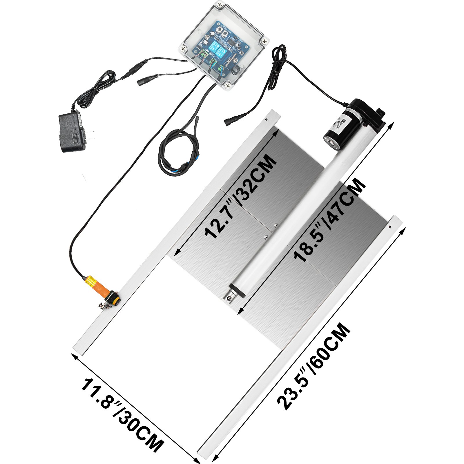 VEVOR Kippenhok Deuropener, 220V 66W Automatische Deuropener Kippenhok, 12V DC Kippenhok Deuropener Kit met Infrarood Inductieschakelaar, Geschikt voor Alle Standaard Kippenrassen, Kippen en Eenden