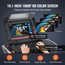 VEVOR rioolcamera 100m leidinginspectiecamera endoscoop met 10,1 inch touchscreen