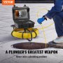 VEVOR Rioolcamera, 70 m, 23 cm scherm, buisinspectiecamera met DVR-functie, IP68-camera met 12 verstelbare LED's, met 16 GB SD-kaart, voor rioleringen, huizen, riolering, afvoerpijp