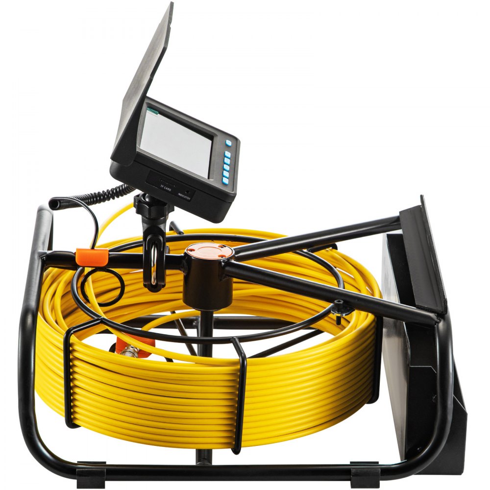 VEVOR Rioolcamera, 50 m, 10,9 cm Rioolinspectiecamera met verlichting - 6 verstelbare LED's, 16 GB kaart, 3x zoom en 8500 mAh batterij met hoge capaciteit, IP68 Rioolcamera voor Rioolbuizen