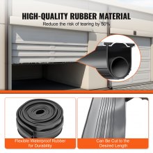 VEVOR deurrubber garagedeurrubbers 4,8 m, rubberen afdichtstrips bescherming tegen lucht, vocht en stof, deurrubber deurafdichtingstape zwart, geschikt voor garagedeuren, roldeuren etc.