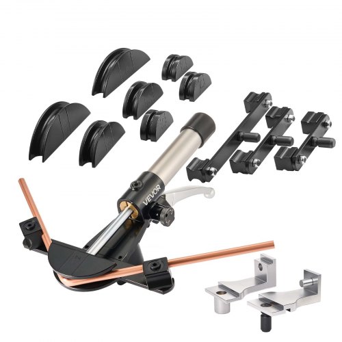 VEVOR hydraulische pijpenbuiger, 6-22 mm, buiggereedschapset voor voorwaartse/achterwaartse buiging voor HVAC-systemen, met 7 buigbekken van aluminiumlegering, voor HVAC, airconditioning, koeling en autoreparaties.
