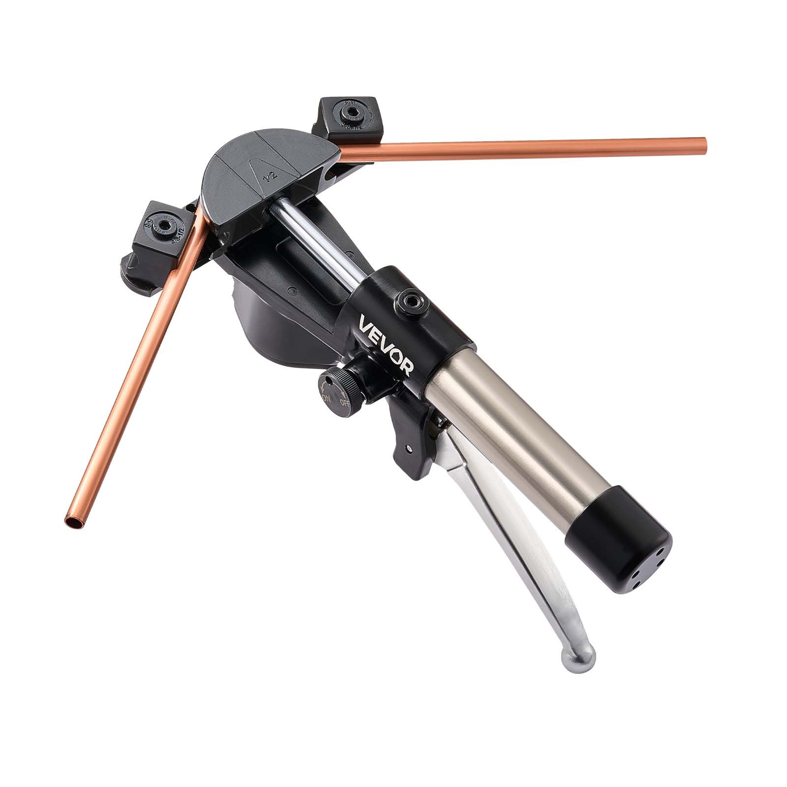 VEVOR hydraulische pijpenbuiger, 6-22 mm, buiggereedschapset voor voorwaartse/achterwaartse buiging voor HVAC-systemen, met 7 buigbekken van aluminiumlegering, voor HVAC, airconditioning, koeling en autoreparaties.