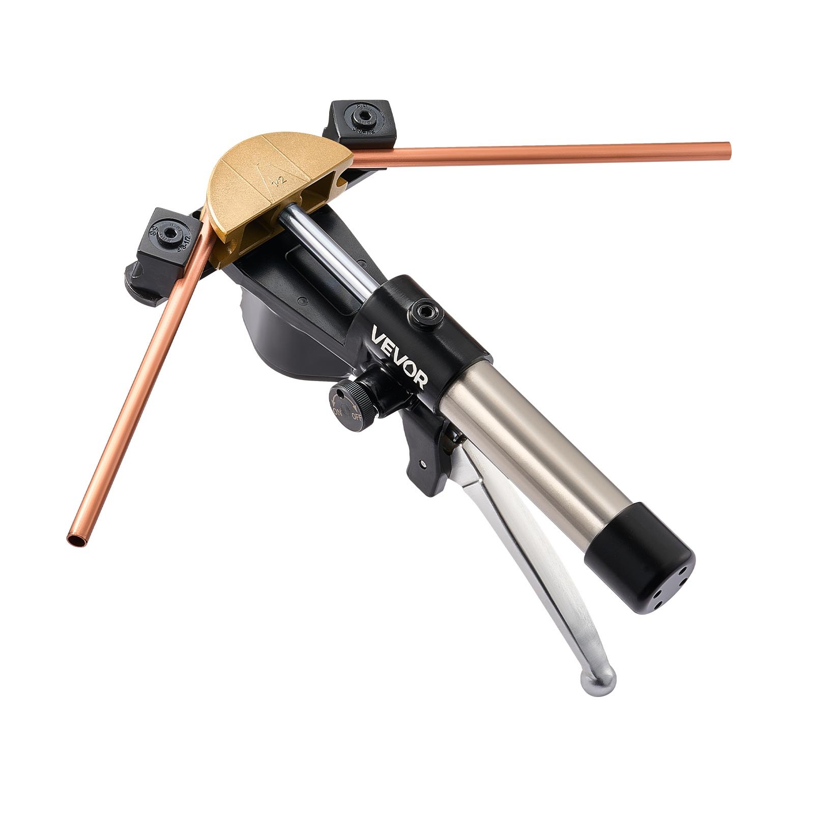 VEVOR hydraulische pijpenbuiger, 6-22 mm, 90° voorwaartse buiger, met 7 gekleurde aluminiumlegering bekken, voor reparaties in verwarming, ventilatie en airconditioning, koeling en automobieltechniek.