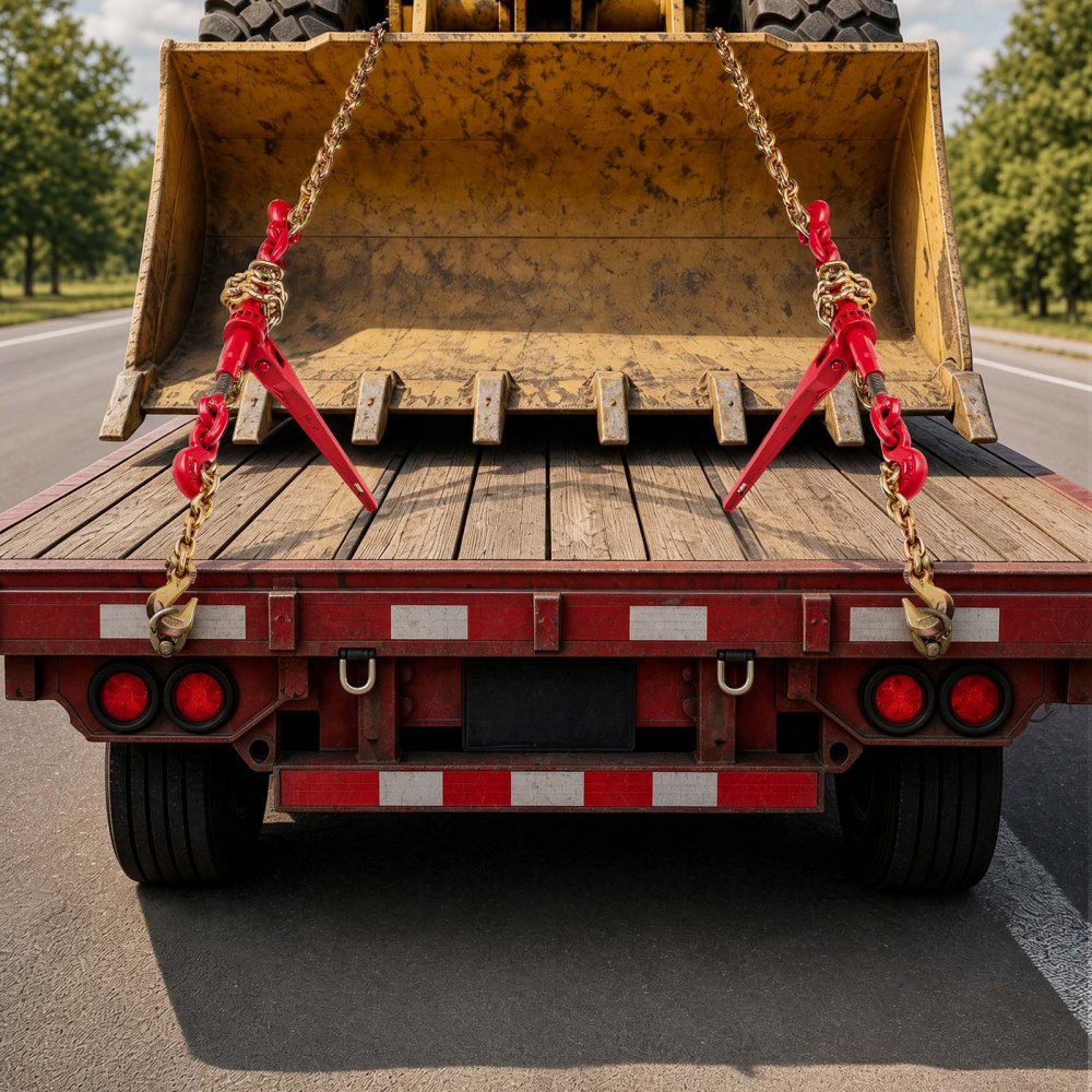 VEVOR kettingspanset, 5/16 inch spanset met een werkbelasting van 3000 kg en twee bevestigingshaken, inclusief (4) ratelspanbanden – (4) 53 cm lange kettingen van klasse 80, transportpakket voor trekken en slepen