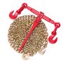 VEVOR Chain Load Binder, 5/16\" Tie Down Kit with 5400LBS Working Load Capacity and Two Grab Hooks, Includes (4) Ratchet Binders - (4) 21\' Grade 80 Chains, Transport Load Package for Hauling, Towing