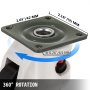 VEVOR 4 Pack Leveling Casters GD-40F Plate Mounted Footmaster Leveling Caster 110lbs per Leveling Caster Wheels Nylon Wheel and NBR Pad (GD-40F)