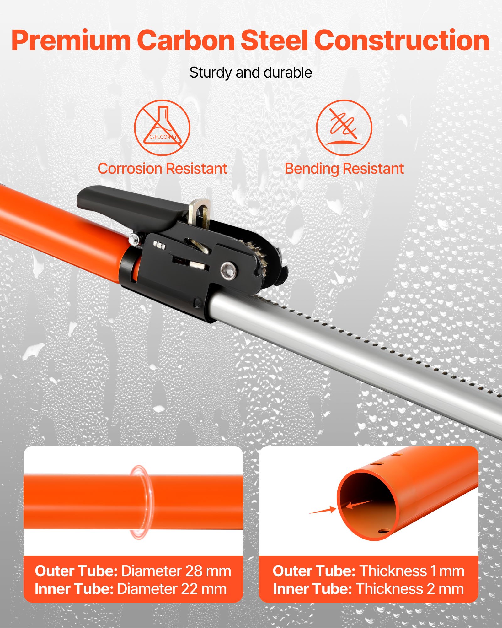 VEVOR Cargo Bar, Ratcheting Cargo Bar Adjustable from 40" to 73", Heavy-duty Steel Cargos Stabilizer with Non-Slip Foot Pads, Telescoping Load Lock Bars Stop Sliding for SUVs, Sedans