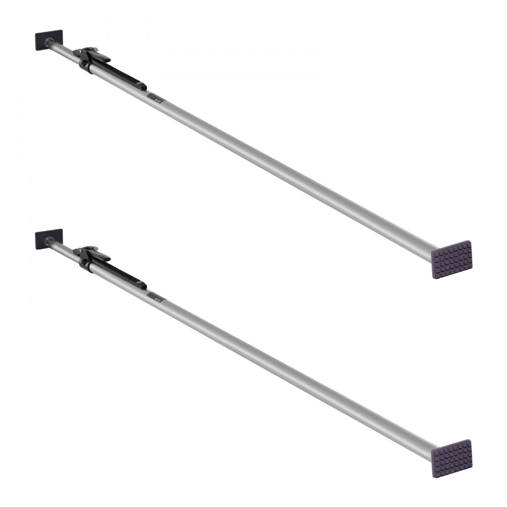 VEVOR 2 x Laadstang met ratel, verstelbaar van 2261-2641 mm, stalen laadstang met antislip voetkussens, uitschuifbare steunstang voor pick-uptrucks, SUV's en minivans