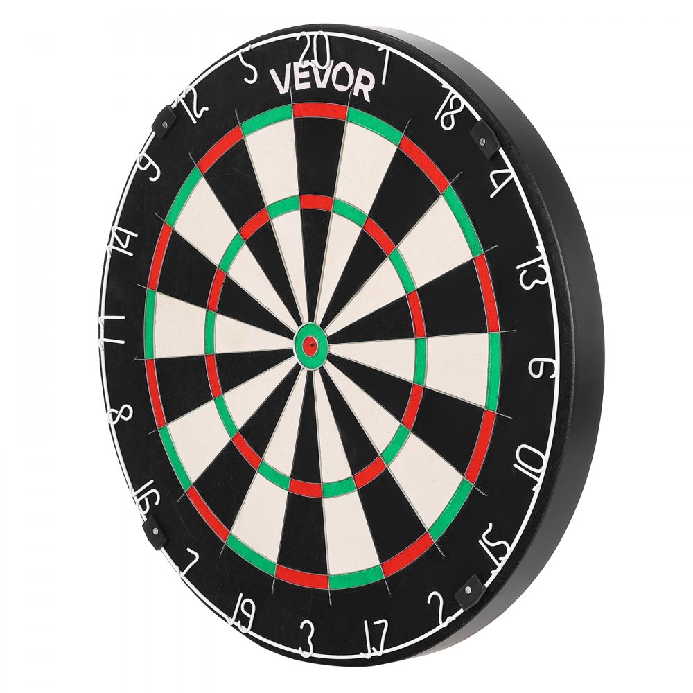 VEVOR Dartbord 450 mm, dartbord van sisalvezel met nietjesvrije bullseye, draadblad en draaibare nummerring, voor feestjes en speelkamers thuis (darts niet inbegrepen)
