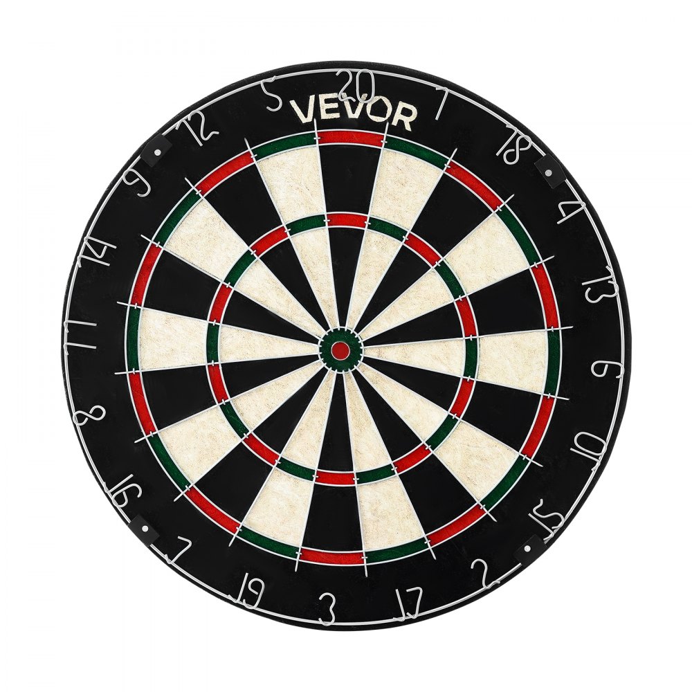 VEVOR Dartboard with 6 Darts & Scoring Kit, Self-Healing Sisal Fibers Dartboard with Staple-Free Bullseye & Rotating Number Ring, 451mm Professional Steel Tip Dart Board Set for Home Party Game Room