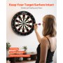 VEVOR Dartboard with 6 Darts & Scoring Kit, Self-Healing Sisal Fibers Dartboard with Staple-Free Bullseye & Rotating Number Ring, 451mm Professional Steel Tip Dart Board Set for Home Party Game Room