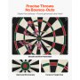 VEVOR Dartboard with 6 Darts & Scoring Kit, Self-Healing Sisal Fibers Dartboard with Staple-Free Bullseye & Rotating Number Ring, 451mm Professional Steel Tip Dart Board Set for Home Party Game Room