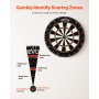 VEVOR Dartboard with 6 Darts & Scoring Kit, Self-Healing Sisal Fibers Dartboard with Staple-Free Bullseye & Rotating Number Ring, 451mm Professional Steel Tip Dart Board Set for Home Party Game Room