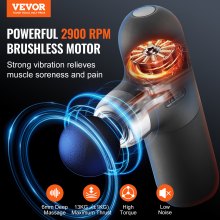 VEVOR Mini Massage Gun Deep Tissue Percussion Muscle Massager 4 Speeds 4 Heads