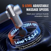 VEVOR Massage Gun Deep Tissue Percussion Muscle Massager with 5 Speeds 6 Heads