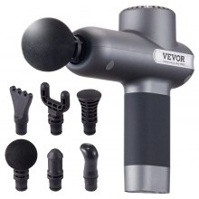 VEVOR Massage Gun Deep Tissue Percussion Muscle Massager with 5 Speeds 6 Heads