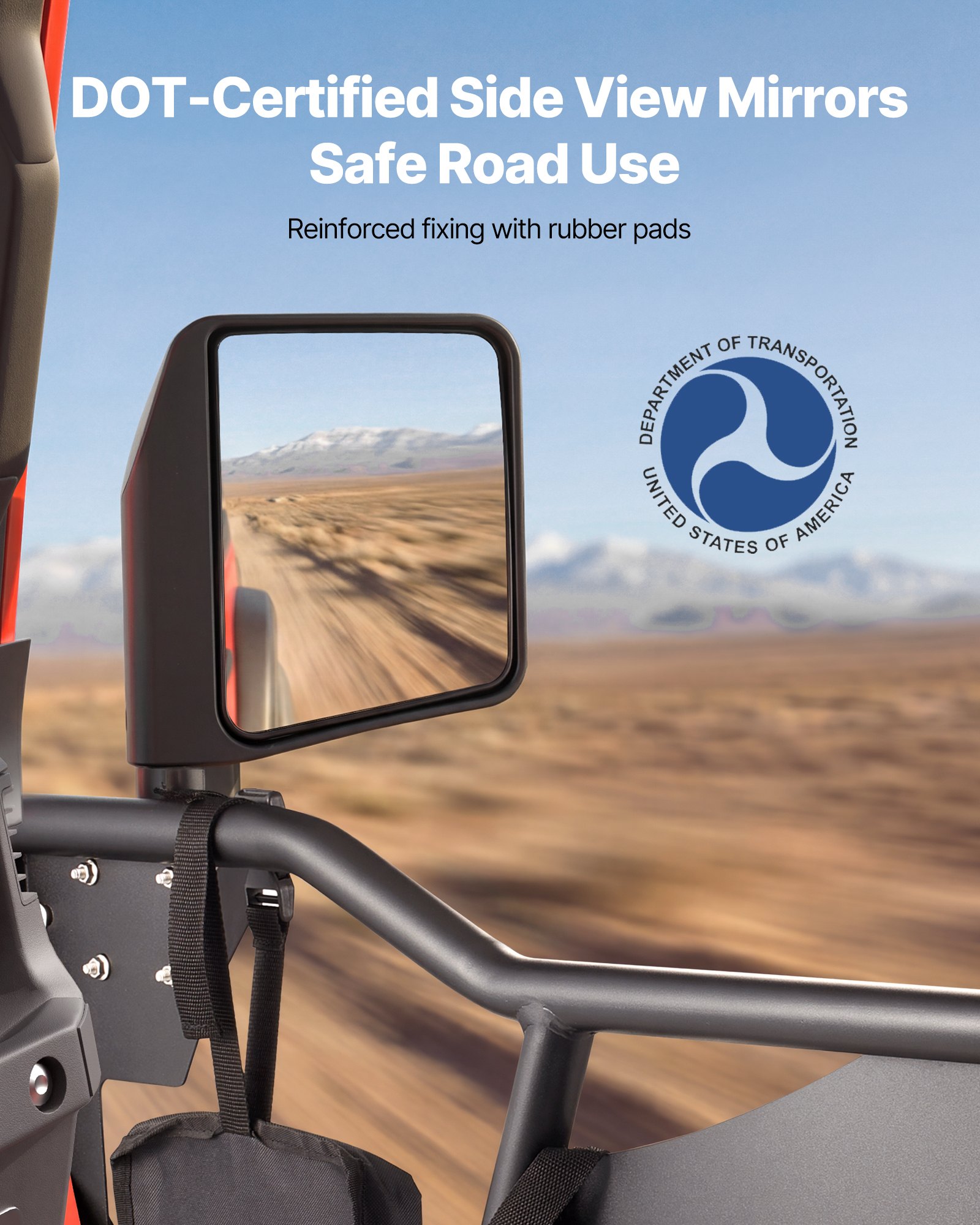 VEVOR buisdeuren 4-deurs, compatibel met Jeep Wrangler JL 18-26 & Gladiator JT 20-26, stalen halve deuren voor off-road gebruik (vlagpatroon) met DOT-gecertificeerde zijspiegels, opbergtas, zwart