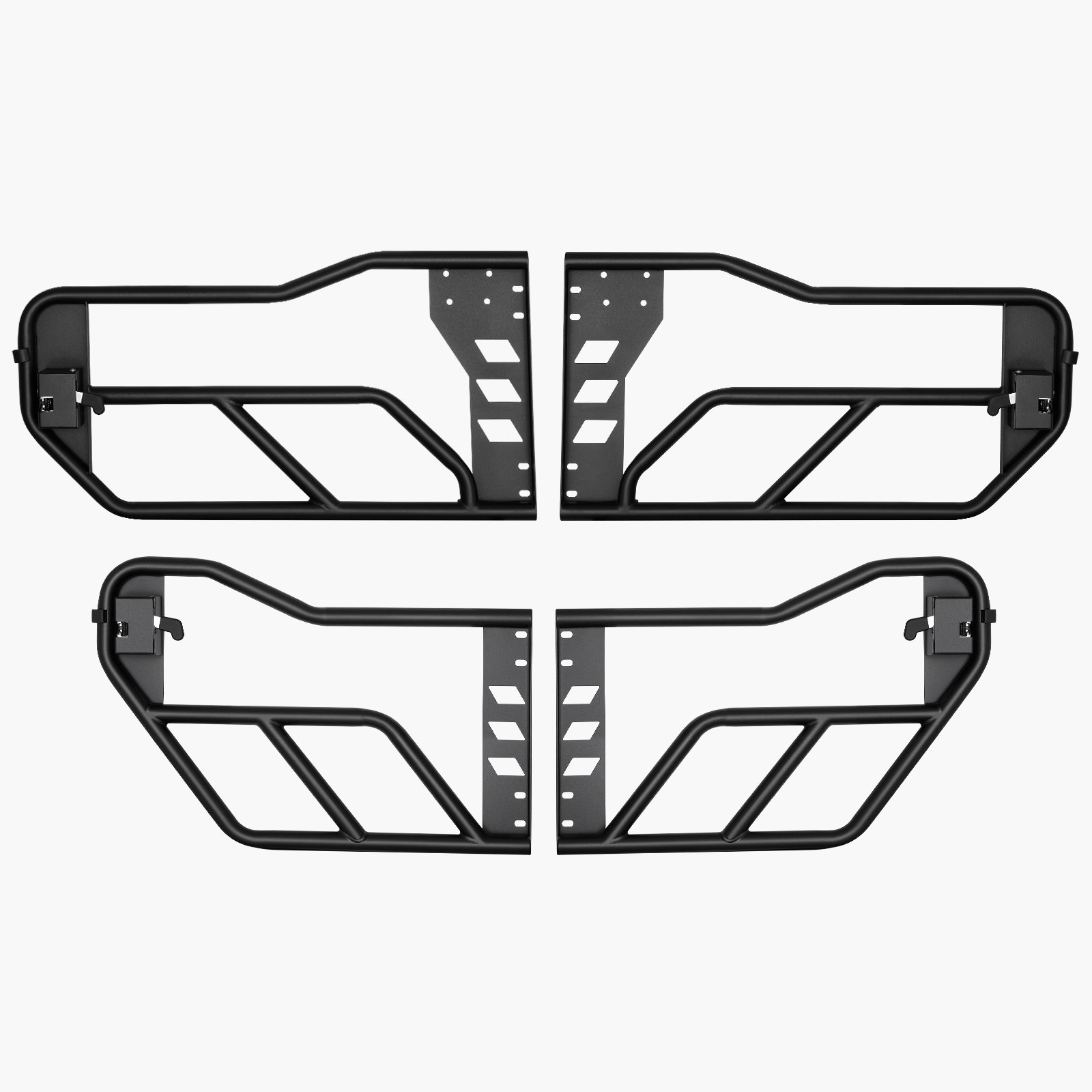 VEVOR Jeep Tube Doors (4-deurs) Adventure Style met robuuste scharnieren en OE-vergrendeling, Jeep-deuren met rubberen pads en geharde stalen buizen, voor Jeep Wrangler JK 2007-2018