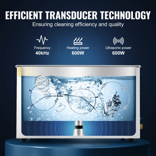 VEVOR Ultrasoon Reiniger Ultrasoon Reinigingsapparaat Voor Roestvrij Staal 600w 30l Ultrasoon Reinigingsapparaat Met Digitaal Display 0 30