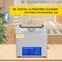 VEVOR Ultrasone reiniger Machine Roestvrij staal Ultrasone reinigingsmachine Digitale verwarming Timer Sieradenreiniging voor commercieel persoonlijk thuisgebruik (10L)