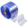 VEVOR Clear PVC Strip Curtain, 45.7 m Length x 20 cm Width, Ribbed Plastic Door Strip Bulk Roll, Walk in Freezer Cooler Curtain Strips for Doorways of Supermarket, Garage, Warehouse, Pet Animal House