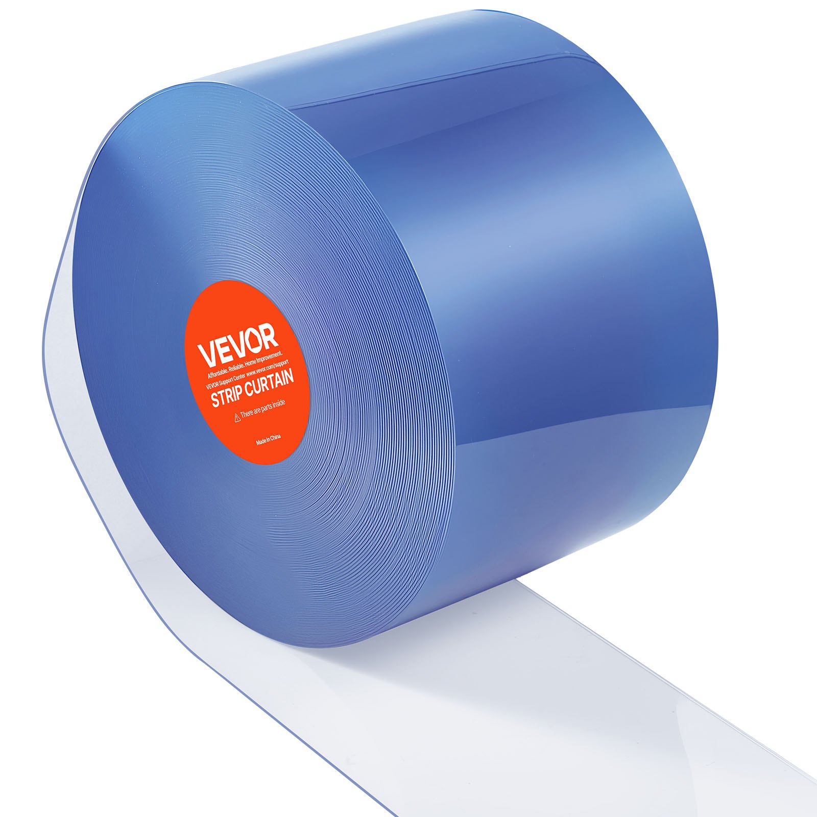 VEVOR strokengordijn, 45 m lang, 20 cm breed, 0,2 cm dik, transparante gladde kunststof deurstrips, PVC gordijnstripdeur in bulkrol voor magazijnen, fabrieken, supermarkten, winkelcentra, hallen en garages
