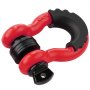 VEVOR 3/4" D-ringbeugel, 2-pack gelegeerde stalen beugels 62832 lbs (28,5 ton) breeksterkte met 7/8" schroefpen, isolatoren en ringen, zware off-road voertuigbergingsbeugel voor Jeep-truck, rood
