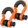 VEVOR 3/4" D-Ring Shackle, 2 Pack Alloy Steel Shackles 62832 lbs (28.5 Ton) Break Strength with 7/8" Screw Pin, Isolators & Washers, Heavy Duty Off Road Vehicle Recovery Shackle for Jeep Truck, Orange