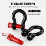 VEVOR d-ring shackle with removable screw pin, 40cr alloy steel, 5/8 inch diameter, easy to remove.