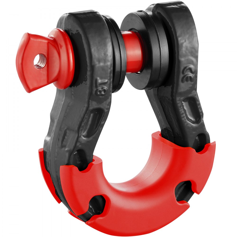 VEVOR 3/4" D-ringbeugel, 2-pack gelegeerde stalen beugels 66139 lbs (30 ton) breeksterkte met 7/8" schroefpen, isolatoren en ringen, zware off-road voertuigbergingsbeugel voor Jeep-truck, zwart