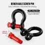 VEVOR d-ring shackle with removable screw pin, 40cr alloy steel, 3/4 inch diameter.