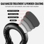 VEVOR d-ring shackle with galvanized treatment, powder coating, layers listed for corrosion resistance.