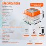 VEVOR Egg Incubator 12pcs. Incubator incubator incubator automatic rotation chicken incubator egg incubator motor incubator incubator dual power source home incubator for poultry
