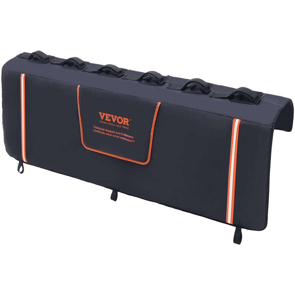 VEVOR pickup tailgate tailgate pad 1570 mm, truck tailgate pad 6 bicycles, 110 x 110 mm grooved rear bicycle carrier for wood, ladders etc. Tailgate lever protection with 2 small pockets