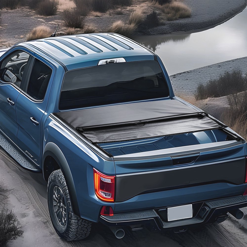 VEVOR Truck Bed Cover, Roll Up Truck Bed Tonneau Cover, Compatible with 2009-2024 Ford F-150 Styleside Bed, for 5.5 x 5.4 ft Bed, Soft PVC material, 100% Bed Access Roll Up Tonneau Cover