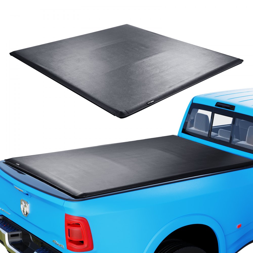 VEVOR Roll-Up Truck Bed Cover, compatibel met 2002-2018 Dodge Ram 1500, 2003-2024 2500 3500, 2019-2024 Classic, past op een laadbak van 6,4 x 5,5 ft, zacht PVC-materiaal