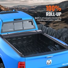 VEVOR Truck Bed Cover Roll Up Truck Bed Cover Compatibel met 2002-2018 Dodge Ram 1500, 2003-2024 2500 3500, 2019-2024 Classic, voor 6.4x5.5ft Truck Bed, Zacht PVC Materiaal